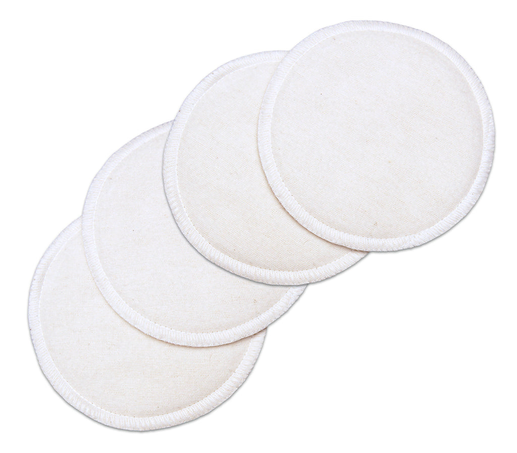 White Cotton Washable Nursing Pads (4 Per Package)