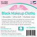 Reusable 100% Cotton Black Makeup Cloths - 8 count