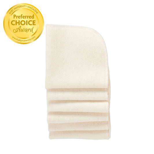 Cotton Washable Baby Wipes - 6 Per Package